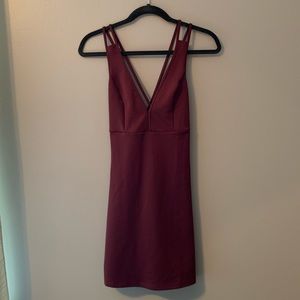 Forever 21 burgundy cross back dress